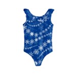 Snowflakes Winter Background Kids  Frill Swimsuit