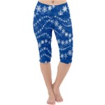 Snowflakes Winter Background Lightweight Velour Cropped Yoga Leggings