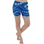 Snowflakes Winter Background Lightweight Velour Yoga Shorts