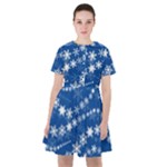 Snowflakes Winter Background Sailor Dress