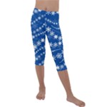Snowflakes Winter Background Kids  Lightweight Velour Capri Leggings 