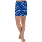 Snowflakes Winter Background Kids  Lightweight Velour Capri Yoga Leggings