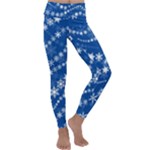 Snowflakes Winter Background Kids  Lightweight Velour Classic Yoga Leggings