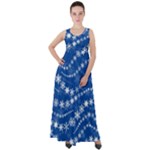 Snowflakes Winter Background Empire Waist Velour Maxi Dress