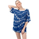 Snowflakes Winter Background Oversized Chiffon Top