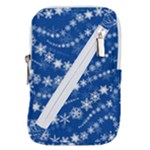 Snowflakes Winter Background Belt Pouch Bag (Large)