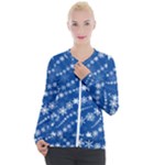 Snowflakes Winter Background Casual Zip Up Jacket