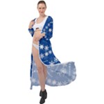 Snowflakes Winter Background Maxi Chiffon Beach Wrap