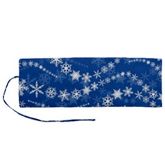 Snowflakes Winter Background Roll Up Canvas Pencil Holder (M) from ArtsNow.com