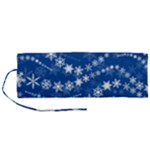 Snowflakes Winter Background Roll Up Canvas Pencil Holder (M)