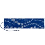 Snowflakes Winter Background Roll Up Canvas Pencil Holder (L)