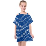 Snowflakes Winter Background Kids  One Piece Chiffon Dress