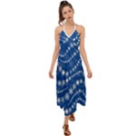 Snowflakes Winter Background Halter Tie Back Dress 