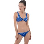 Snowflakes Winter Background Ring Detail Crop Bikini Set
