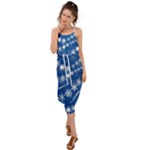 Snowflakes Winter Background Waist Tie Cover Up Chiffon Dress