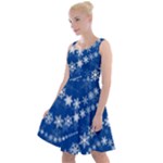 Snowflakes Winter Background Knee Length Skater Dress