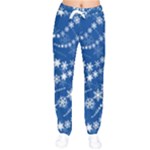 Snowflakes Winter Background Women Velvet Drawstring Pants