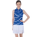 Snowflakes Winter Background Women s Sleeveless Polo T-Shirt