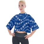 Snowflakes Winter Background Mock Neck T-Shirt
