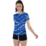 Snowflakes Winter Background Back Circle Cutout Sports T-Shirt