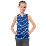 Snowflakes Winter Background Kids  Sleeveless Hoodie