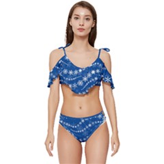 Ruffle Edge Tie Up Bikini Set	 