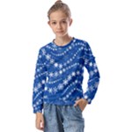 Snowflakes Winter Background Kids  Long Sleeve T-Shirt with Frill 