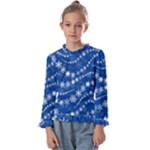 Snowflakes Winter Background Kids  Frill Detail T-Shirt
