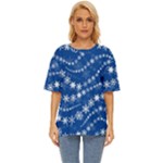 Snowflakes Winter Background Oversized Basic T-Shirt