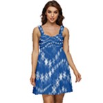 Snowflakes Winter Background Ruffle Strap Babydoll Chiffon Dress