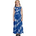 Snowflakes Winter Background Kids  Satin Sleeveless Maxi Dress