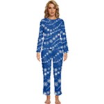 Snowflakes Winter Background Womens  Long Sleeve Lightweight Pajamas Set