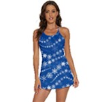 Snowflakes Winter Background 2-in-1 Flare Activity Dress
