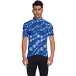 Snowflakes Winter Background Men s Short Sleeve Cycling Jersey