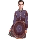 Art Pattern Design Long Sleeve Chiffon Shirt Dress