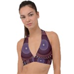 Art Pattern Design Halter Plunge Bikini Top