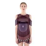 Art Pattern Design Shoulder Cutout One Piece Dress