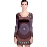 Art Pattern Design Long Sleeve Velvet Bodycon Dress