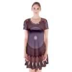 Art Pattern Design Short Sleeve V-neck Flare Dress