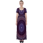 Art Pattern Design High Waist Short Sleeve Maxi Dress