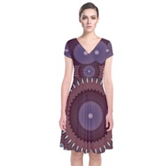 Short Sleeve Front Wrap Dress 