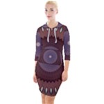Art Pattern Design Quarter Sleeve Hood Bodycon Dress