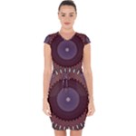 Art Pattern Design Capsleeve Drawstring Dress 
