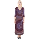 Art Pattern Design Quarter Sleeve Wrap Maxi Dress