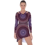 Art Pattern Design Asymmetric Cut-Out Shift Dress