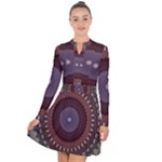 Art Pattern Design Long Sleeve Panel Dress