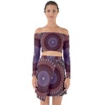 Art Pattern Design Off Shoulder Top with Skirt Set