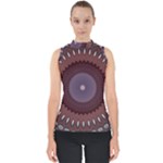 Art Pattern Design Mock Neck Shell Top
