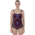 Art Pattern Design Twist Front Tankini Set