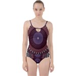 Art Pattern Design Cut Out Top Tankini Set